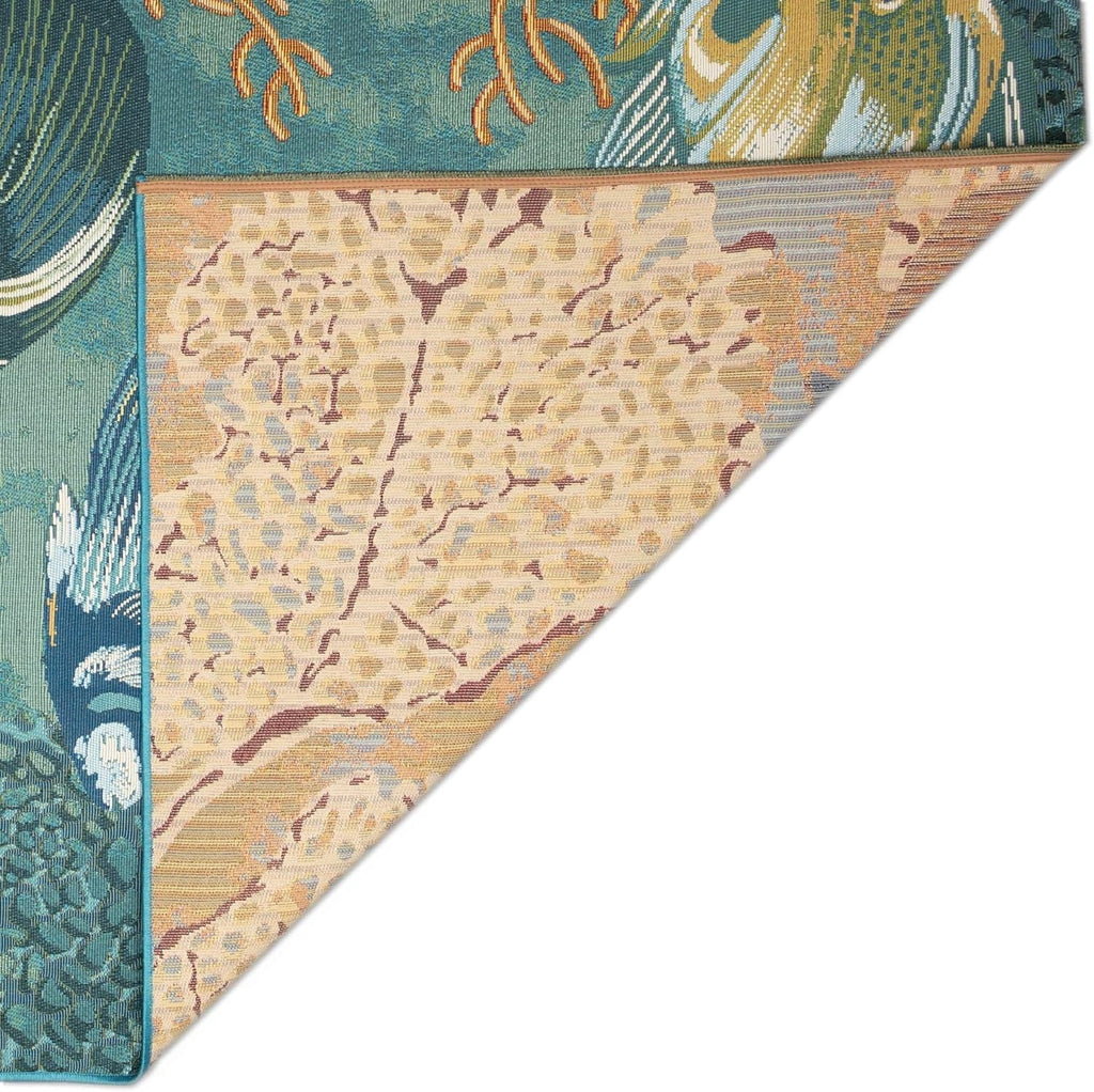 9'4") Transitional Coastal Blend - Rug (6'6" Synthetic Profile Loomed Animal Indoor/Outdoor X Power Graphic Colorful Low (Fish Aqua) Marina Area