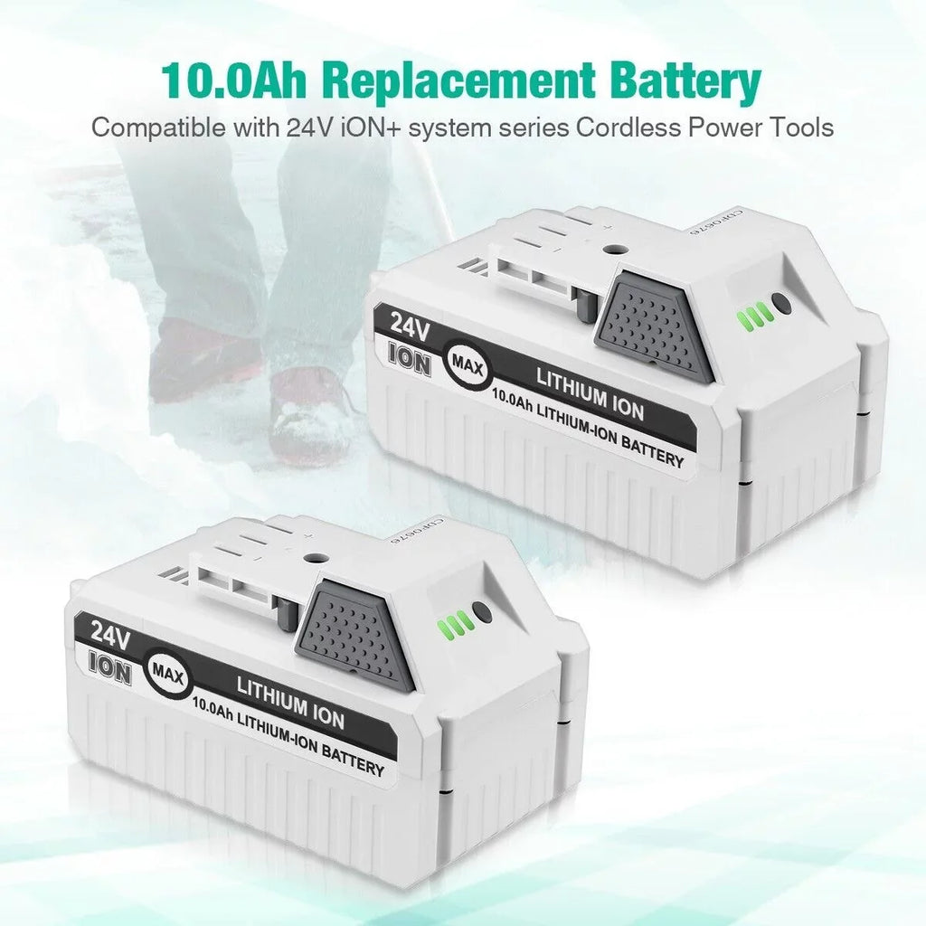24VBAT-LTE Joe System 24VBAT-LT 24VBAT-LTW Snow All Battery iON+ 24VBAT Sun 24VBAT-LTX Joe Compatible Joe Cordless 24V Li-ion and Snow for Blower for 24V Battery with 24V-X2-SB18 iON+ 2Packs 10000mAh