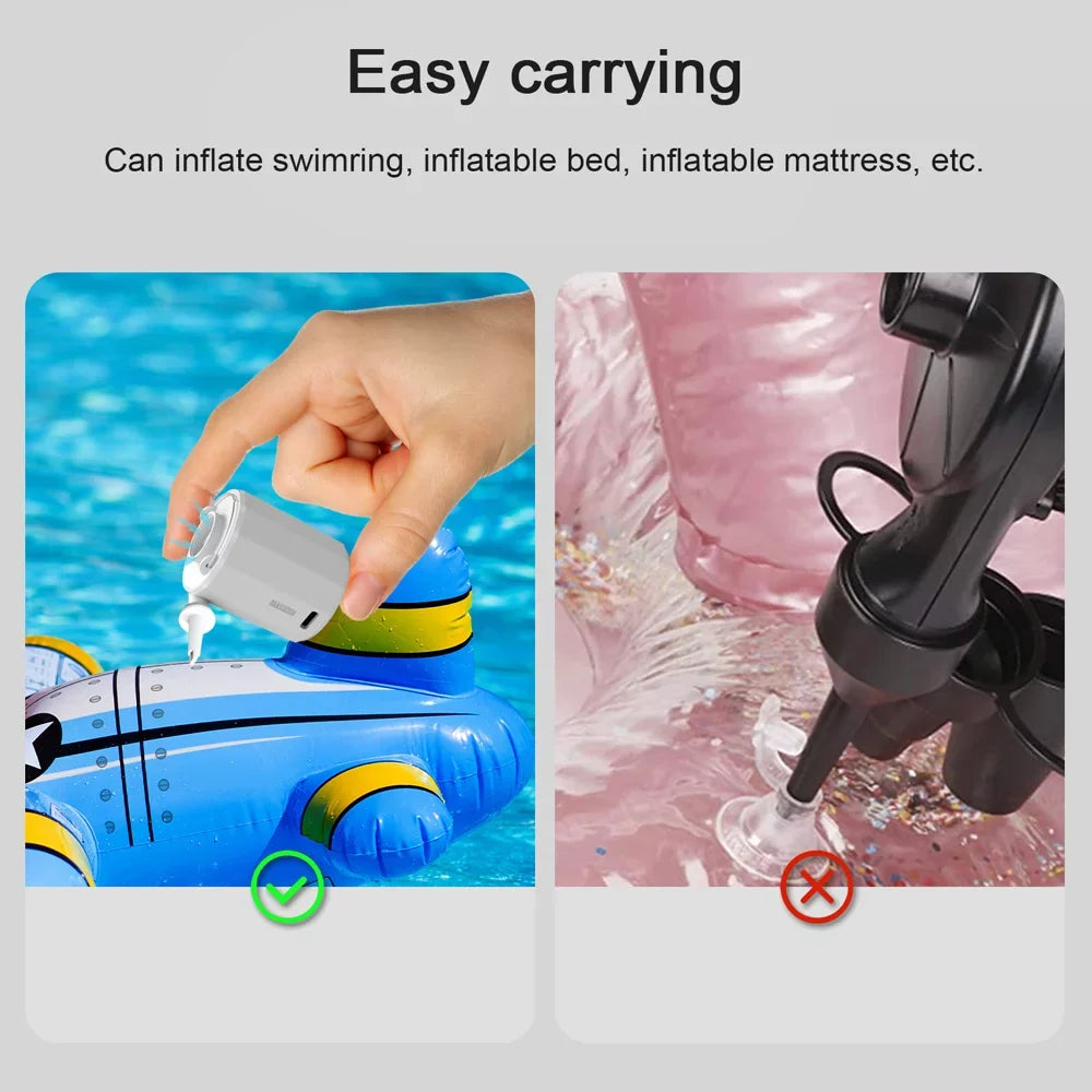 Inflator and Inflatable Mattress Multifunctional Cordless Pump Pump Inflator Electric Camping Lamp Vacuum Tent Portable Light Vacuum