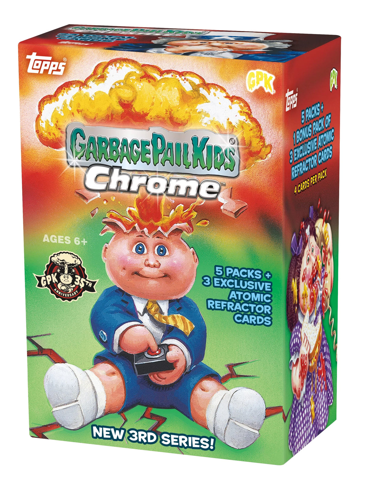 Chrome Bonus Topps 2020 Kids Box- 5 Garbage Pail Packs + Pack 1 Blaster