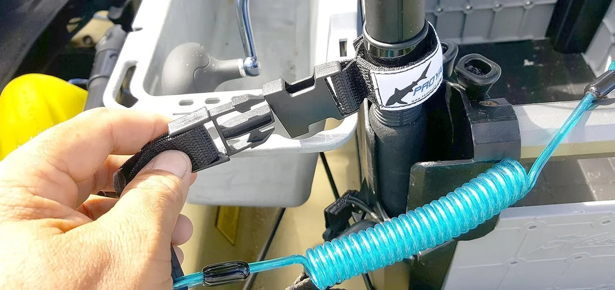 Fishing H-Rail or Dual or Boat Paddle Pole Strap, PROYAKER Hobie Rails for Stakeout Rod,