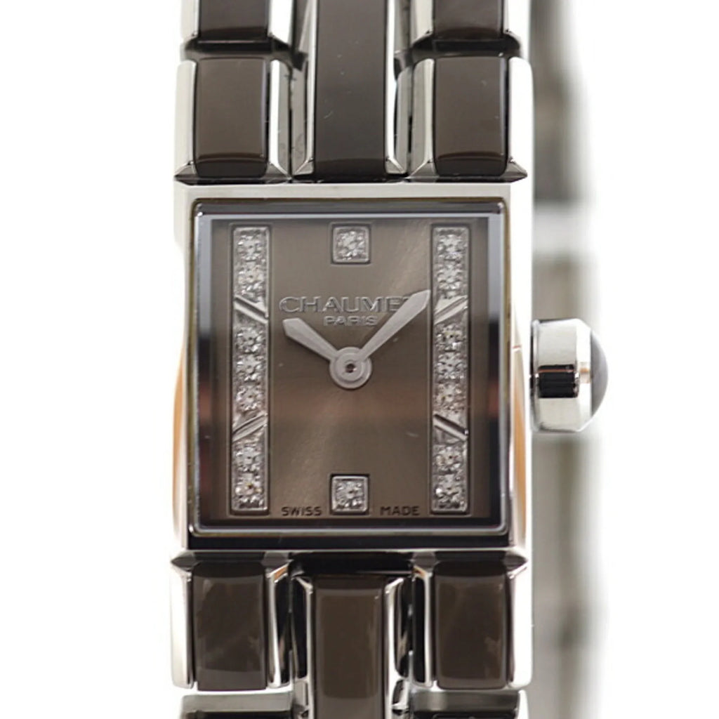 CHAUMET W19616-34B Crystal Watch Quartz Kaysis (Good) Dial Lumiere Brown Pre-Owned Ladies