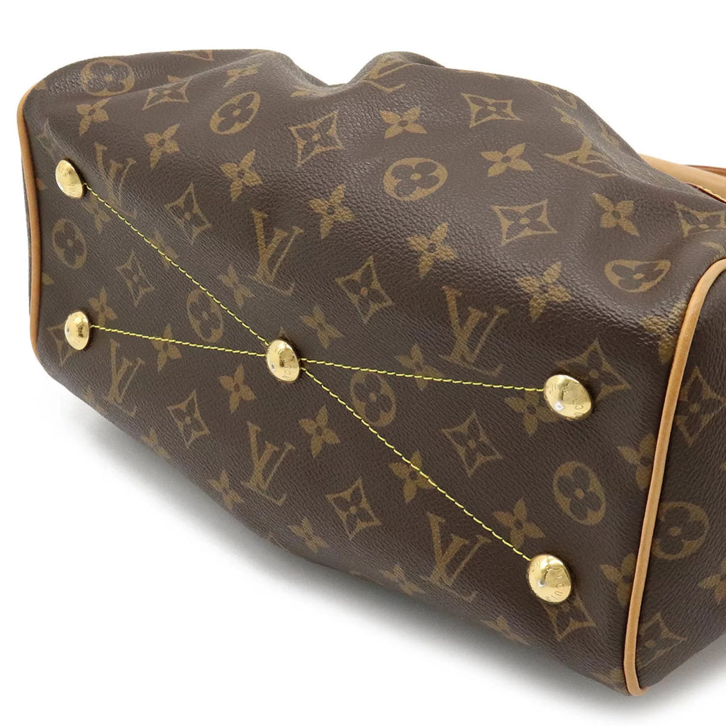 Authenticated Tote Handbag Bag Monogram PM Vuitton Louis M40143 LOUIS Used Tivoli VUITTON