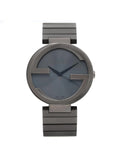 New PVD Gucci Dial Grey Interlocking Steel YA133210 G Anthracite Quartz Watch