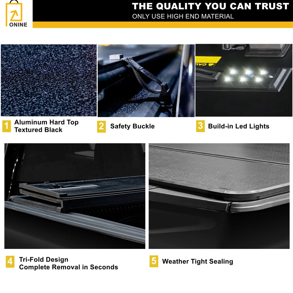 5.7ft Dodge Bed(67"), Body Tri-Fold Truck Does Classic, 2019-2024 New 1500 AWH Bed ONINE RamBox fit Custom (Split) Cover Tailgate Multi-Function Fit or with Not Does Fit not Tonneau Hard Ram