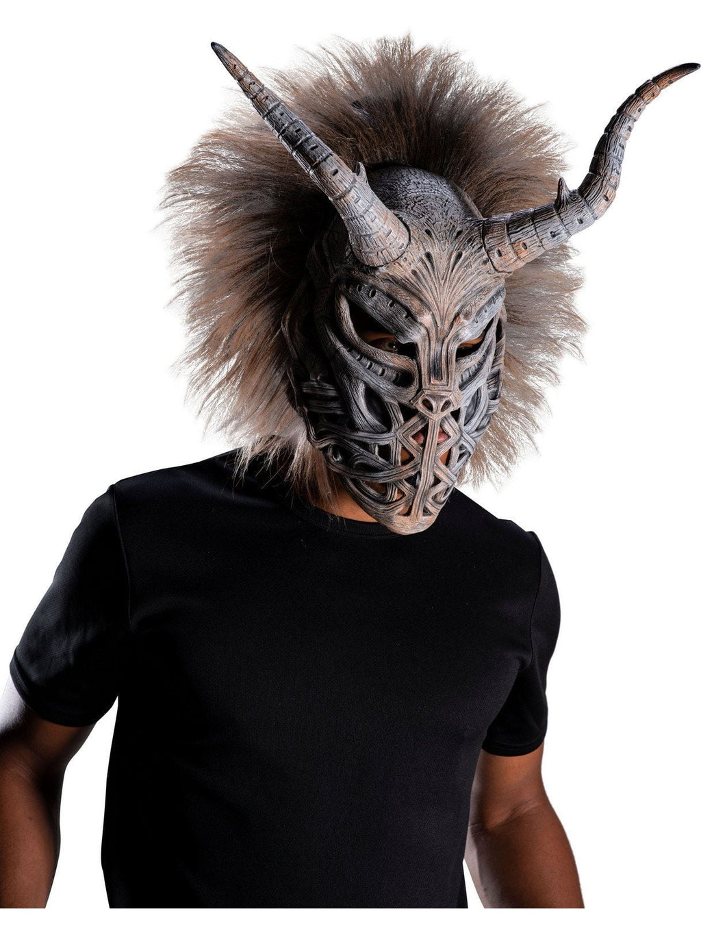 Panther Occasion All Black Mask Tribal Multi-color Latex Costume Killmonger