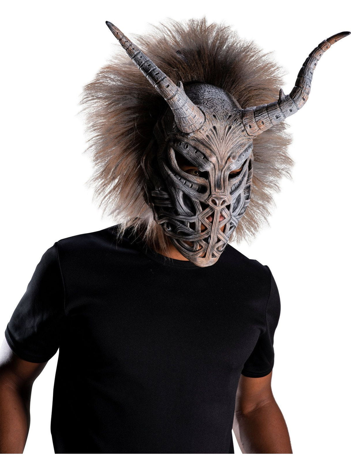 Panther Occasion All Black Mask Tribal Multi-color Latex Costume Killmonger
