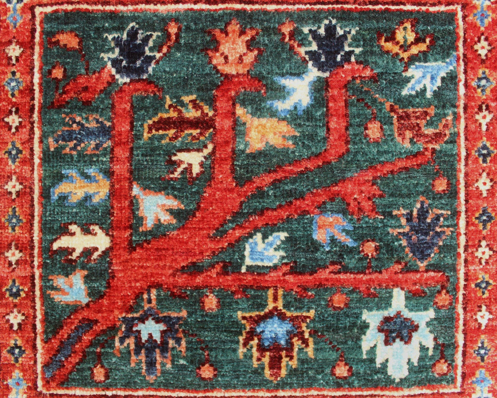 x Aria 8'11" 11'10" Rug, Qurban Rusty-Red/Blue