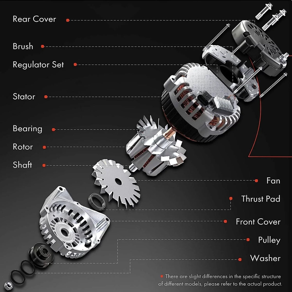 with CW & Acura 3.5L, Compatible 90Amp 12Volt 6-Groove A-Premium Pulley 1999, 2000-2002 Clutch Isuzu Trooper V6 Alternator SLX