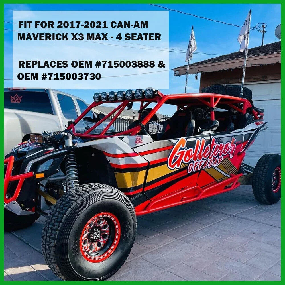 '- for X3 Seater Sliders RED Rock Bars Can-Am Max Maverick ELITEWILL Nerf 2017-2021 4
