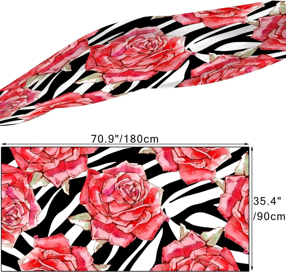 Shawl Silk Women Girls Neck Scarves Wrap Roses Watercolor Hyjoy Lightweight Long Scarf for Red