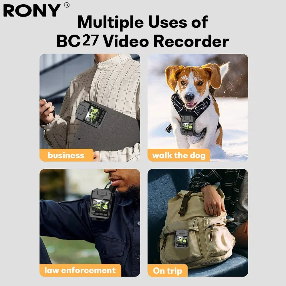Cam - Guard - Mini Audio with Waterproof Law 128GB Security Home Wearable Vision 1440P Body for Camera Enforcement Camcorder RONY and Police Night Body with Body Recording Video