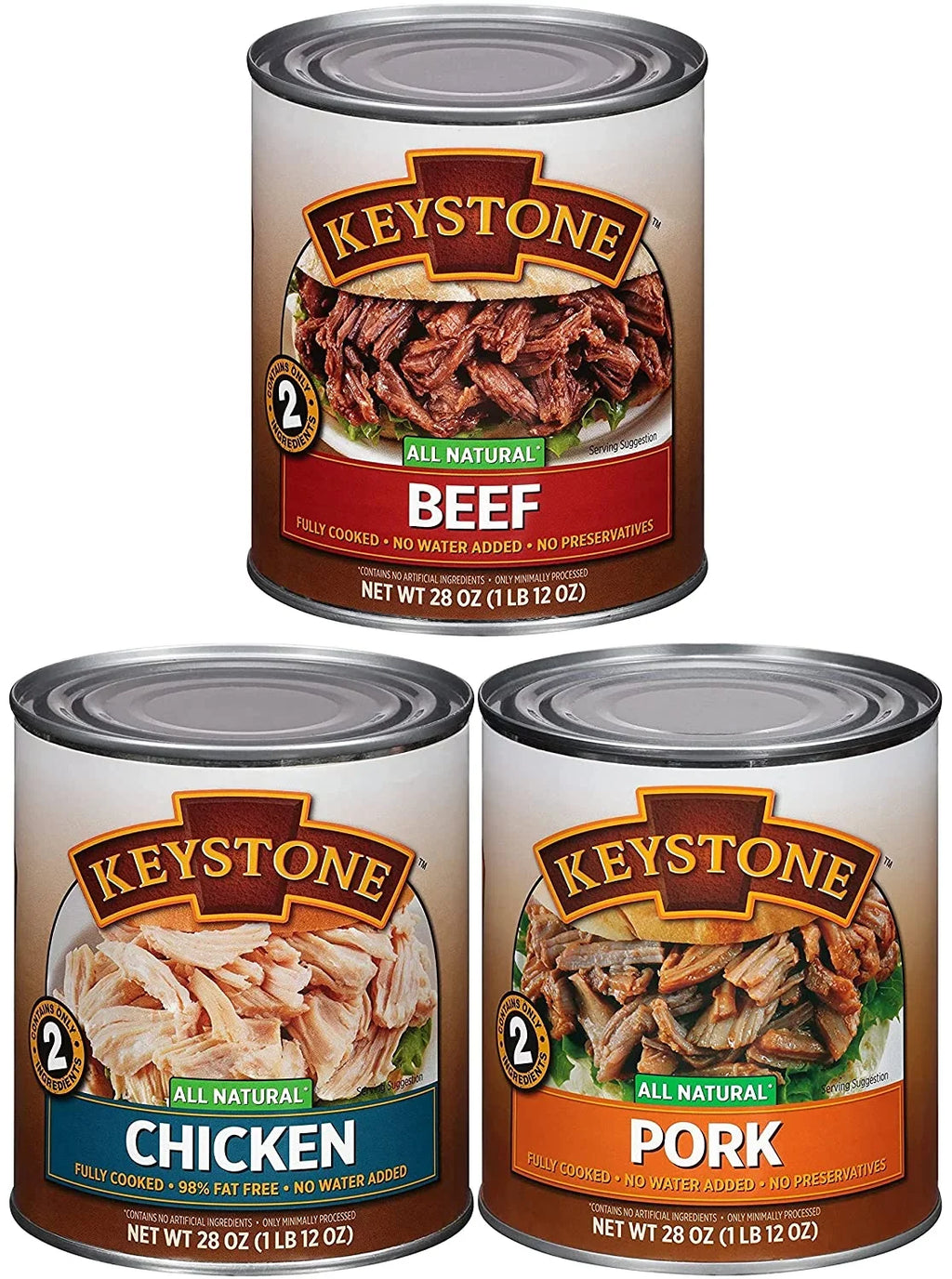 ✅ Chicken Life Combo Survival and 28oz eat Shelf Cans Cans Natural to Beef, Emergency Food of Each) Long Camping - (9 Ready Pork 3 ✅ Keystone All