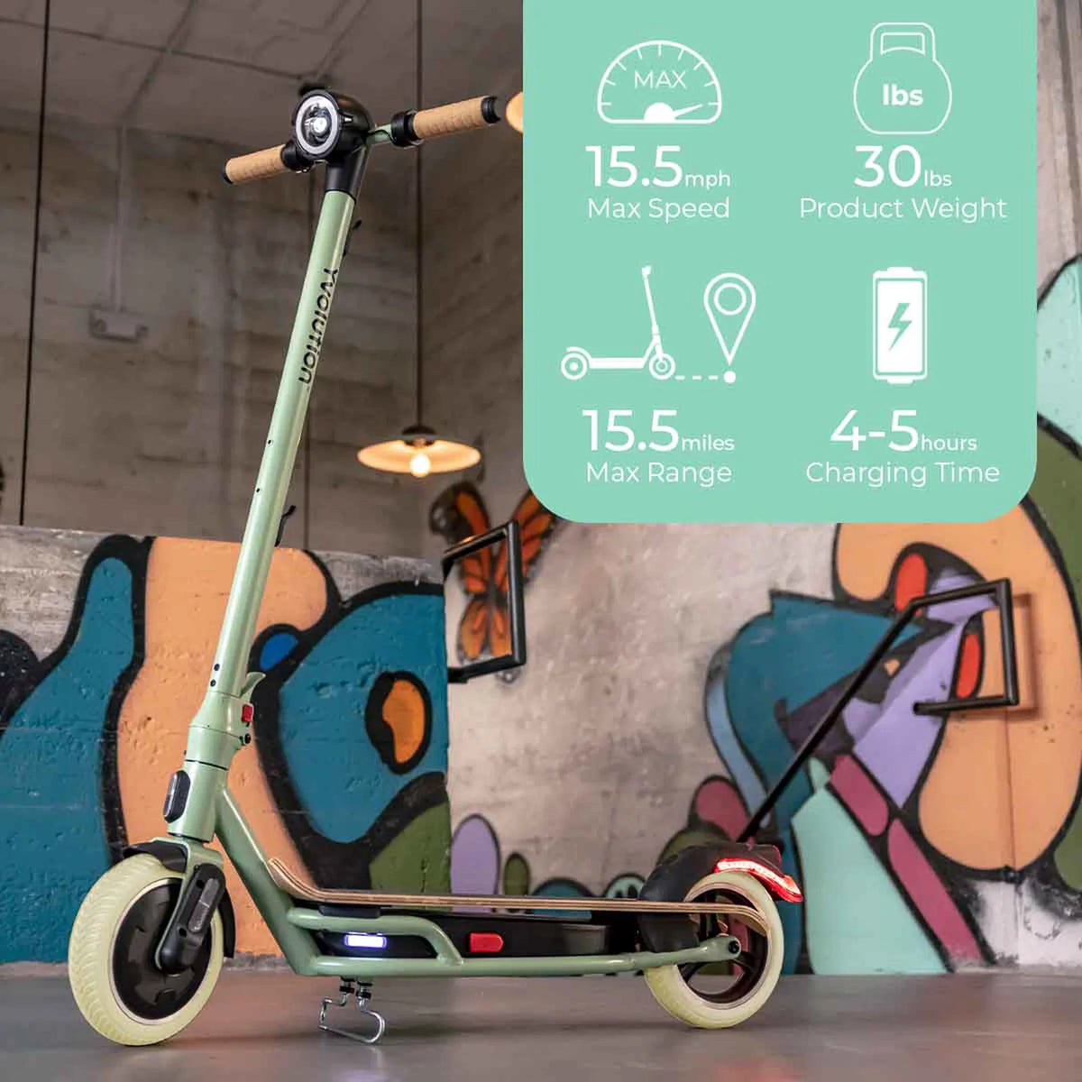 Display, (Green) Foldable LED for Design Scooter Electric YES Yvolution Adults