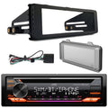 Bundle with DIN Install Radio JVC AM/FM 98-2013 Harley Single with Receiver Player CD Built-In AUX Amazon KD-T920BTS Alexa Weathershield Car Audio Radio USB Bluetooth Stereo Cover Kit, Radio
