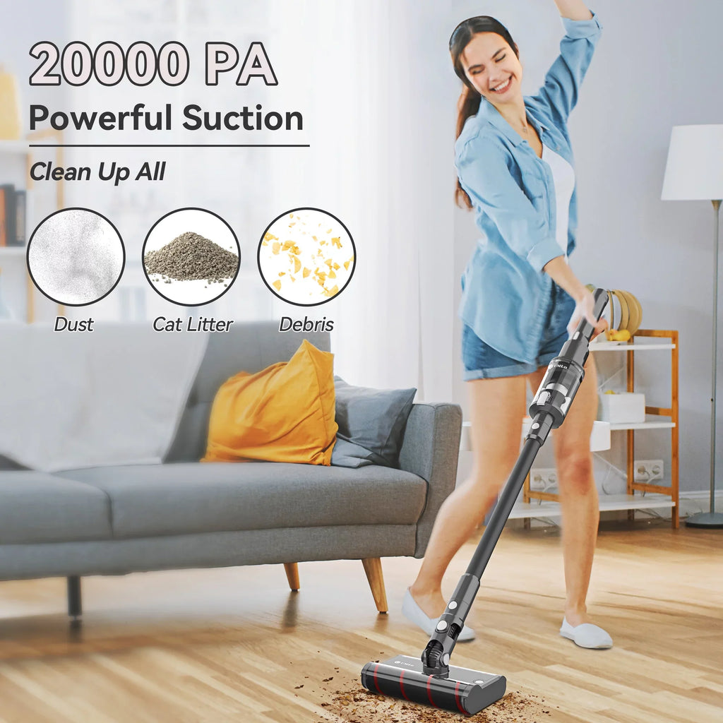 Vacuum Vacuum,Lightweight Vacuum Cleaner Soft Home Cleaner 40Mins Floor for Umlo Cordless Hardwood Handheld Brush Sofa Head, Double Roller 22kPa Powerful Directional Runtime Car up to 6-in-1