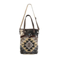 Wool Hair-on Upcycled KB161 OHLAY handbag Canvas KB bag women Upcycled Genuine Leather purse Hand TOTE Tooled western