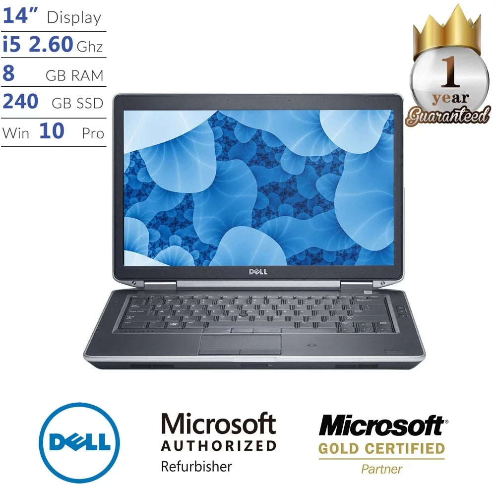 Intel 8GB Gen RAM SSD Dual Bit Professional Windows 3 E6430 i5 Used 10 64 Core Laptop 240GB