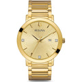Gold Modern Men's Gold Bracelet Steel Diamond Dial Watch Tone Bulova 97D115 Yellow