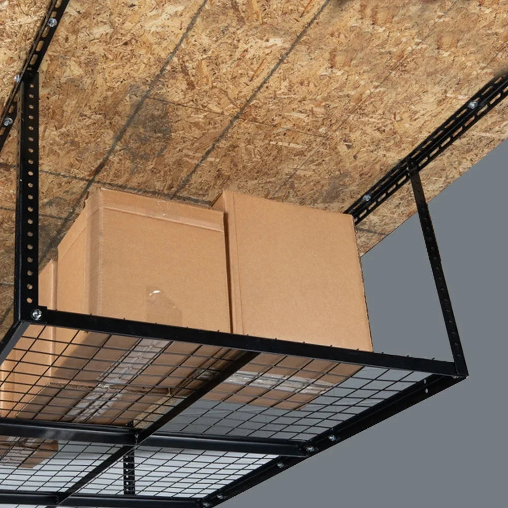 41" Adjustable 3' Rack, Ceiling Grid Organization x Wire Bikes Mount LB 6' 500 Bins Attachments Metal 20" Capacity, for to with Loading Height, Titan Storage Equipment Garage System, Overhead Storage