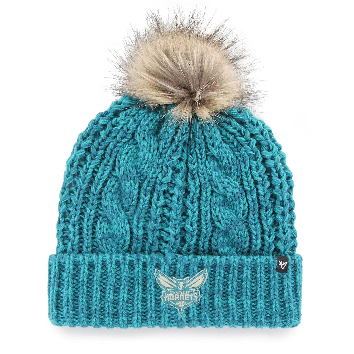 with Pom Hat '47 Teal Hornets Knit - Charlotte Meeko OSFA Women's Cuffed