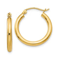 and Real 2.5mm Men Gold Polished Earrings; and for Adults 14kt Hoop Yellow Women for Teens; Tube