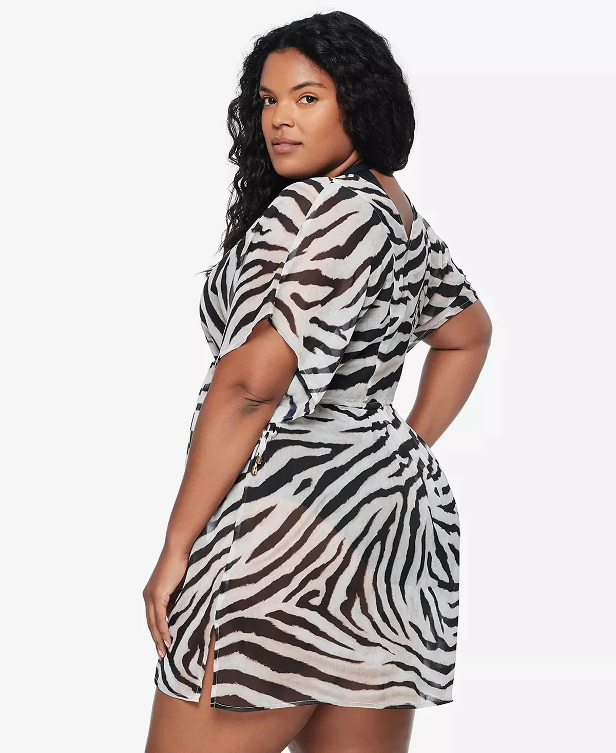 Tunic Ralph BROWN Plus Cover-up, US Zebra-Print Size 2X Lauren