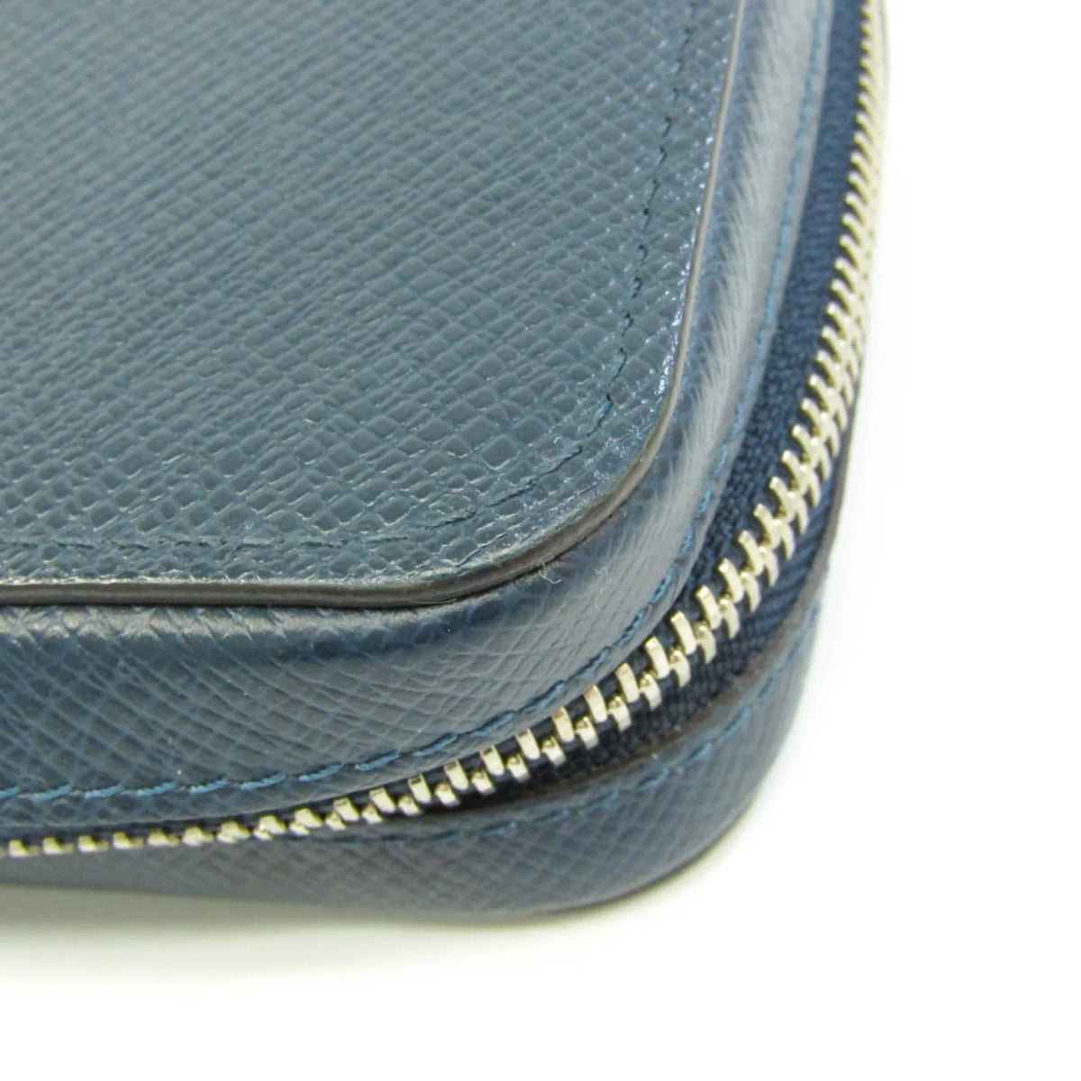 M64019 Men's Leather Taiga Wallet Long Taiga Zippy Blue Vuitton Louis Navy (bi-fold) XL Pre-Owned (Good)