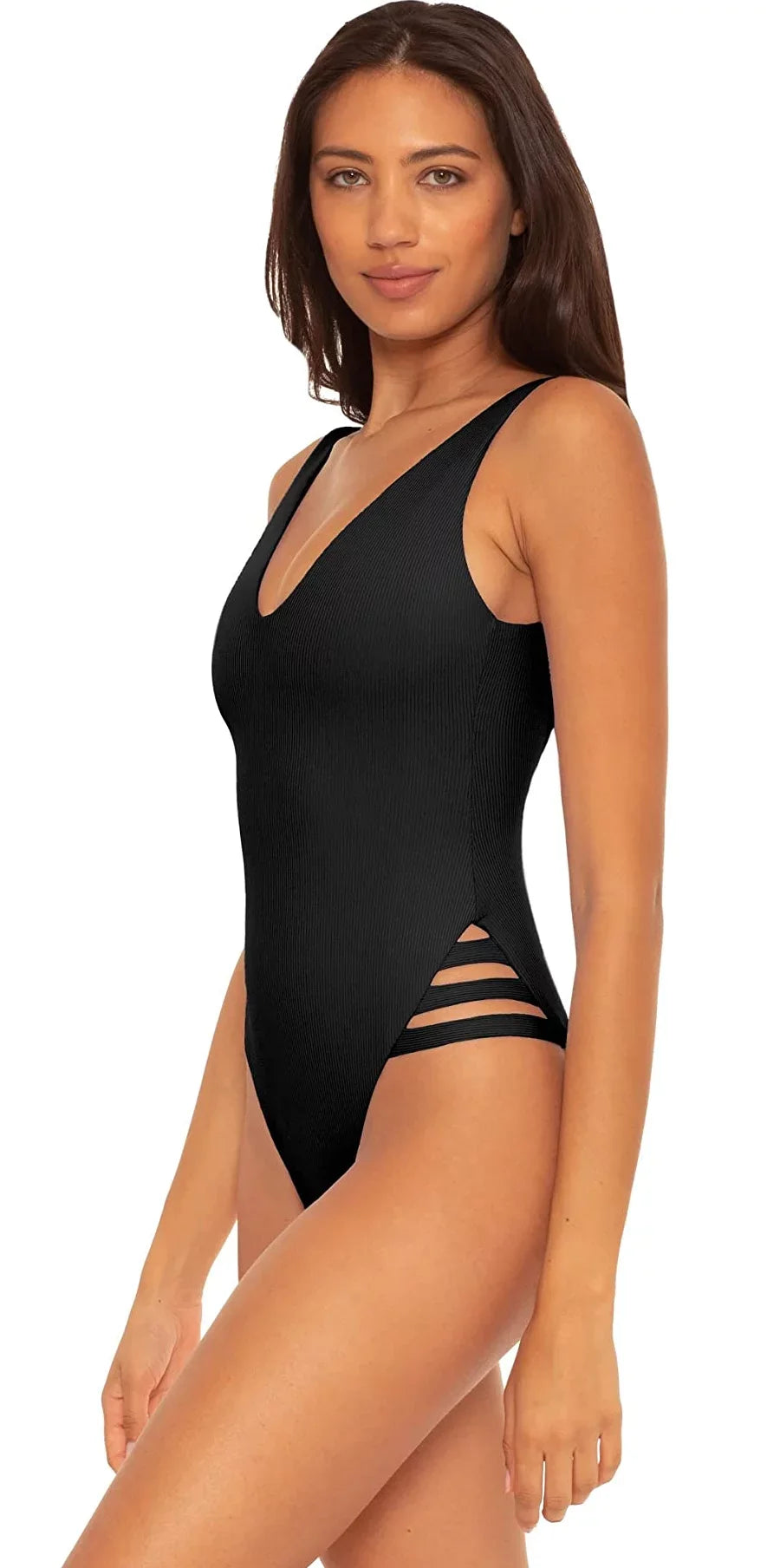 BLACK Virtue Rib Small Sophie Rebecca Becca Swimsuit, One-Piece Fine by Line US