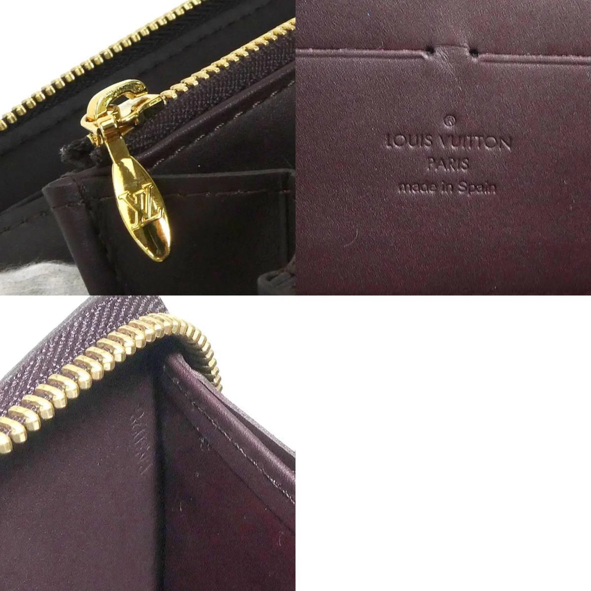 Zipper M93522 Louis Long Pre-Owned Vuitton Amaranto (Good) Zippy Unisex LOUIS VUITTON Wallet Verni Monogram Round