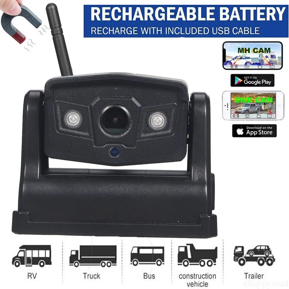 Camera, for 9600mAh Wireless Reliable Front/Rear Magnetic Backup WiFi Battery View, JahyShow
