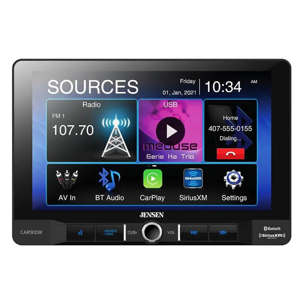 New Play Multimedia Receiver Not Jensen 9" (Does Camera Backup Discs) CAR910W with