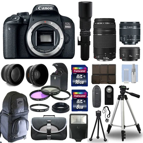 STM, + 800D Canon PRO 6 24GB 50mm, Camera+ KIT! Lens 75-300mm, 18-55mm 500mm EOS