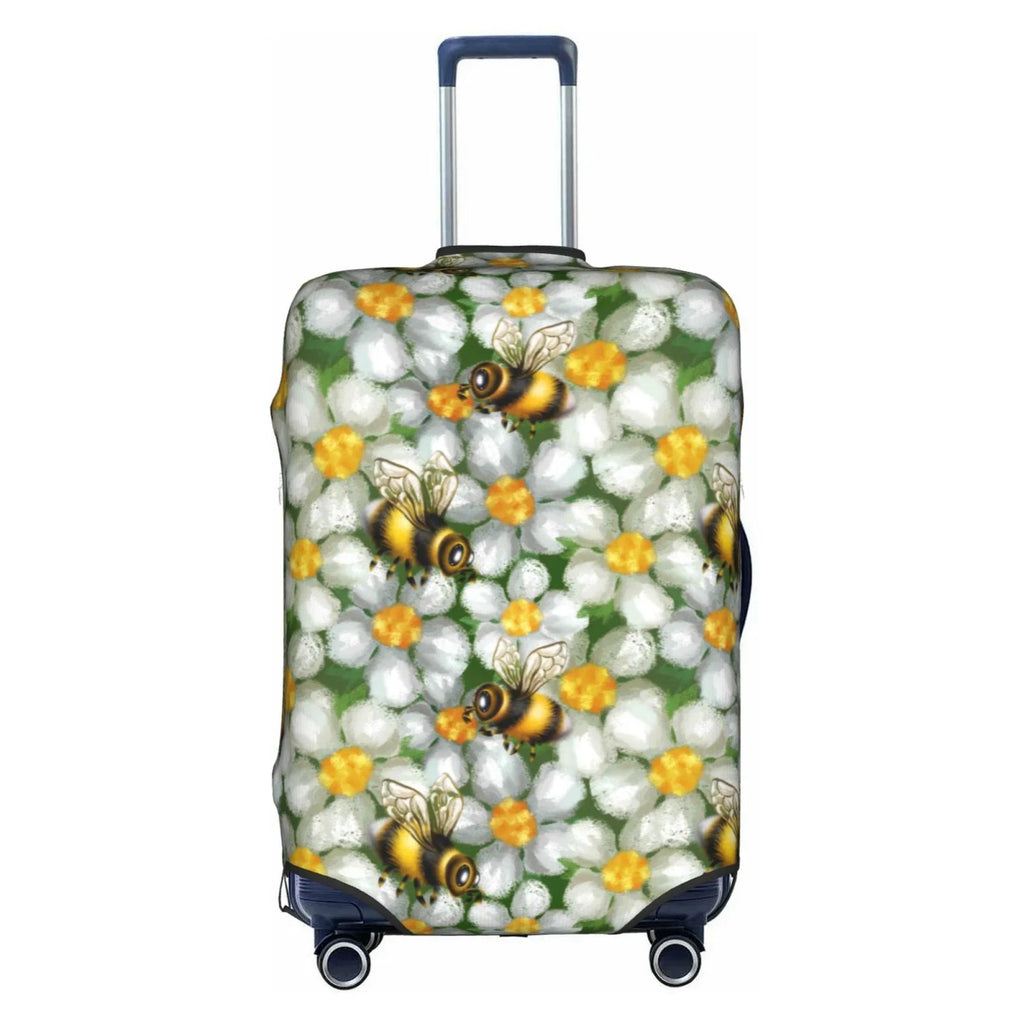 Suitcase Suitcase And Protector- Cover Luggage Kll Flower Bees Cover