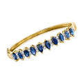 Pre-Owned .55 Ct 5.50 C. 14kt Ross-Simons Diamond and Yellow Adult, t.w. Women's, Bracelet Vintage T.W. Sapphire ct. 1980 in Bangle Gold,