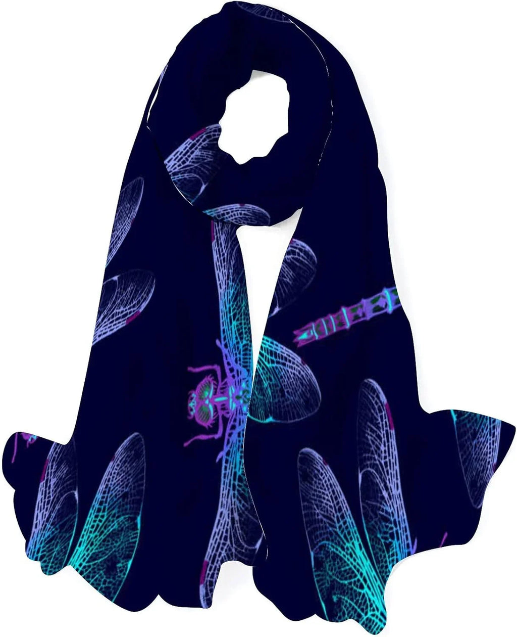 Neck Long Women Dragonfly Silk for Girls Scarf Shawl Scarves Lightweight Hyjoy Wrap
