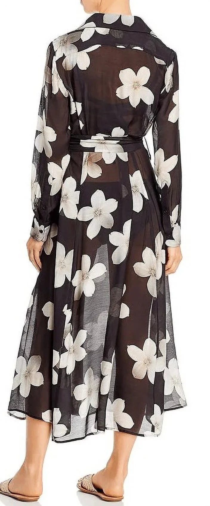 Villa BLACK/WHITE Maxi US Ralph Lauren X-Large Cover-up, Floral Shirtdress