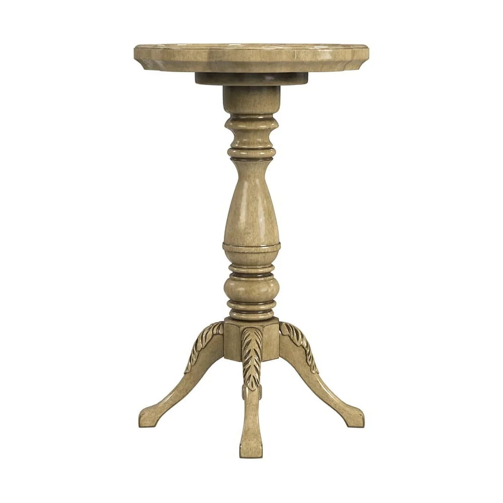 Beige Specialty Antique Whitman Edge Accent Butler Table Scalloped