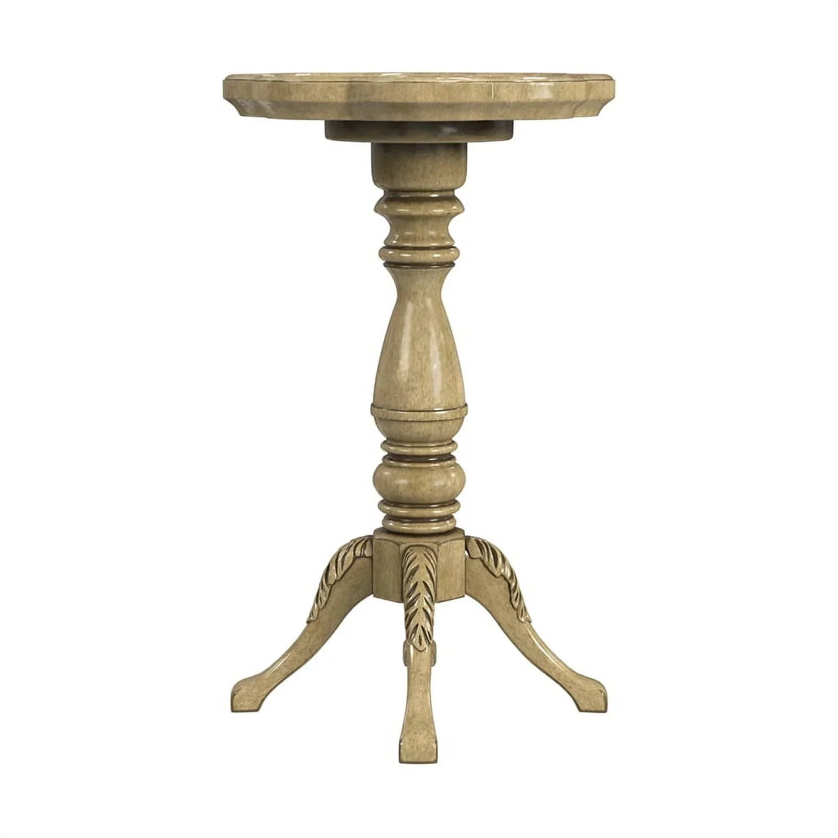 Beige Specialty Antique Whitman Edge Accent Butler Table Scalloped