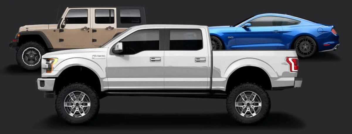 x - 12mm FORD Shelby F150 select: 2005-2020 - Carroll Offset FORD Black SUPER - CS45 Powder Wheels 2021 Chrome CAB Inserts with 9 in. Fits 20 F150,