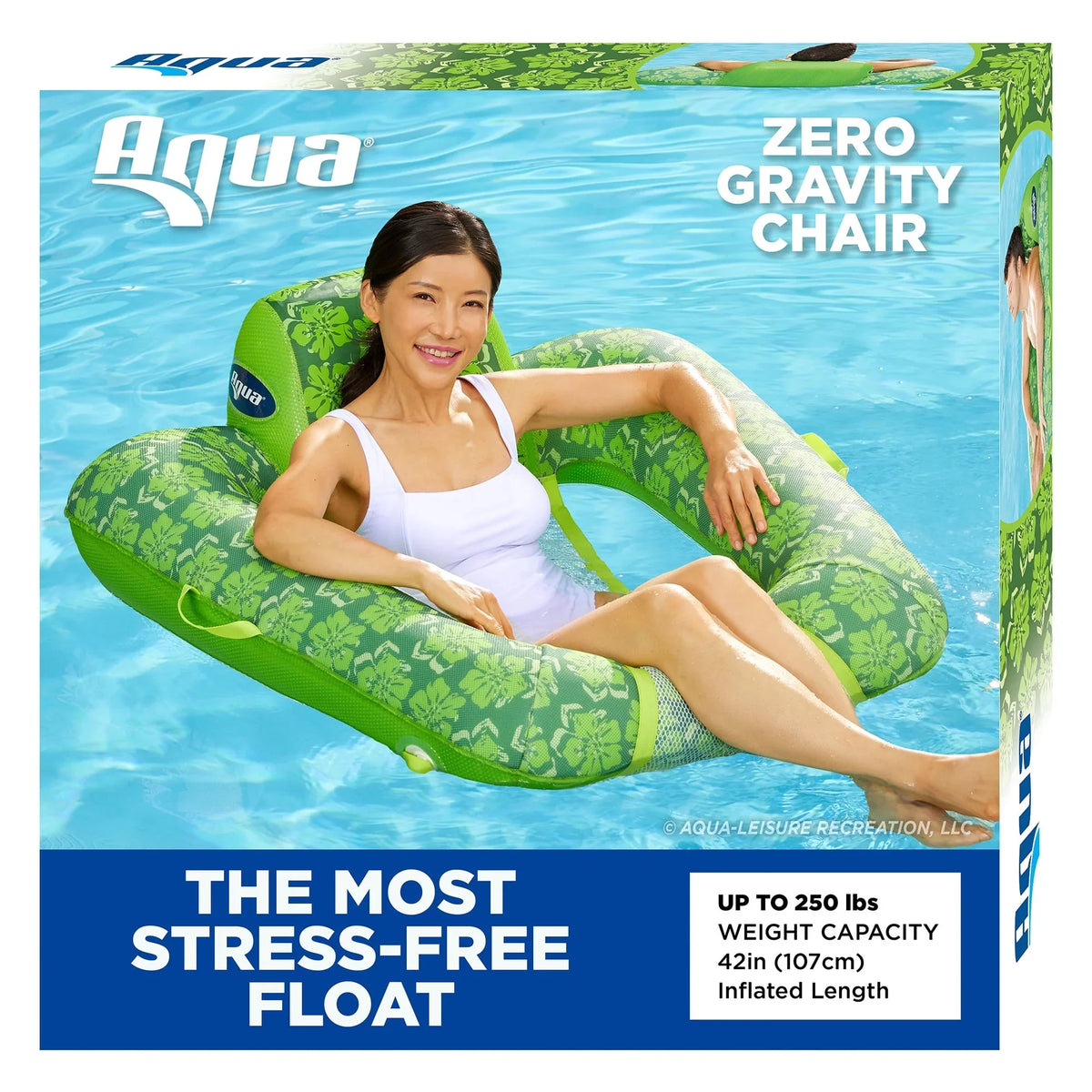 Leisure Float, Gravity w/ Pool Chair Pump Swimming Green Hand Aqua Lounge 0