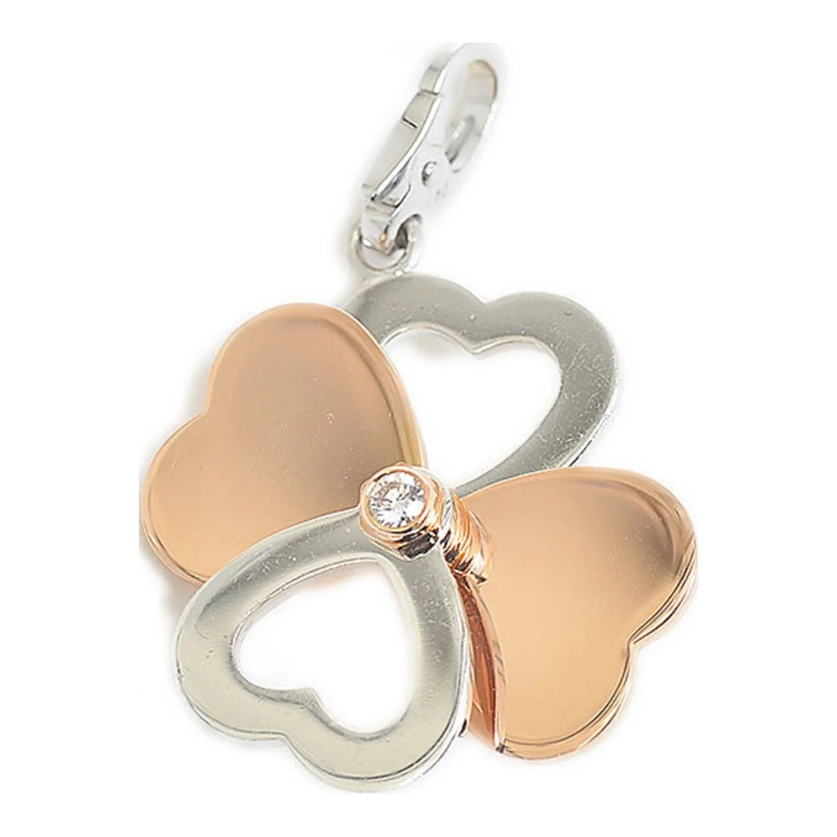 Pre-Owned Clover Charm Cartier Diamond K18WG/PG Pendant (Good) B3009000 Top