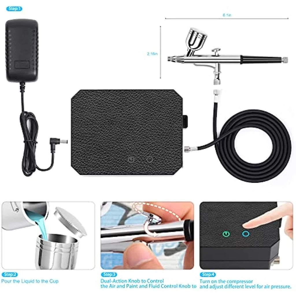with Cake Airbrush Craft Multi-Purpose Set for Compressor Tattoo Upgraded Decor Gocheer 40PSI Dual-Action Airbrush Kit, Art Makeup