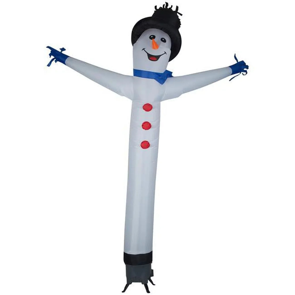 9070602 144 Jiggler in. White Snowman Jolly Inflatable, Wire Gemmy