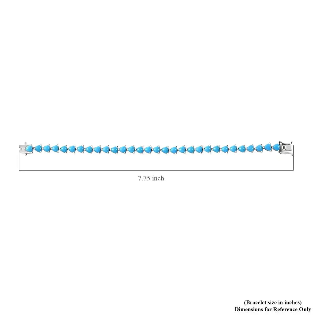 Women Silver Turquoise 10.99 Trillion Day for for Mom Beauty Bracelet 7.25" Sterling Size Birthday LC Platinum Plated 925 Ct Gifts Tennis Sleeping Shop Jewelry Mothers