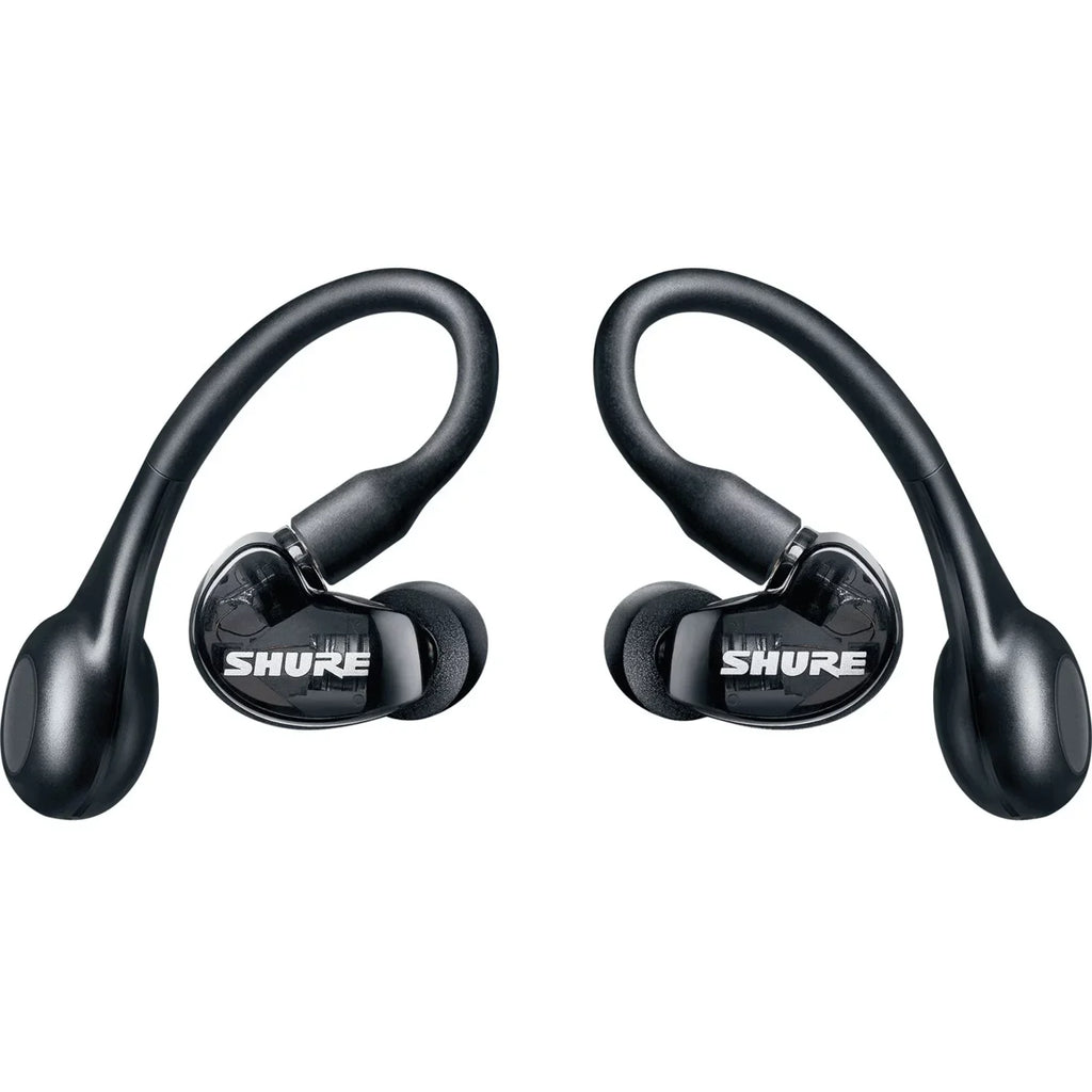 Black Fingertip 5 (Gen 32-Hour TW2 Wireless AONIC - Sound - Premium Deep Fit Secure Audio Controls Life, Technology, Shure with Bass, 2) Isolating Bluetooth Battery 215 Earbuds Over-the-Ear, with True
