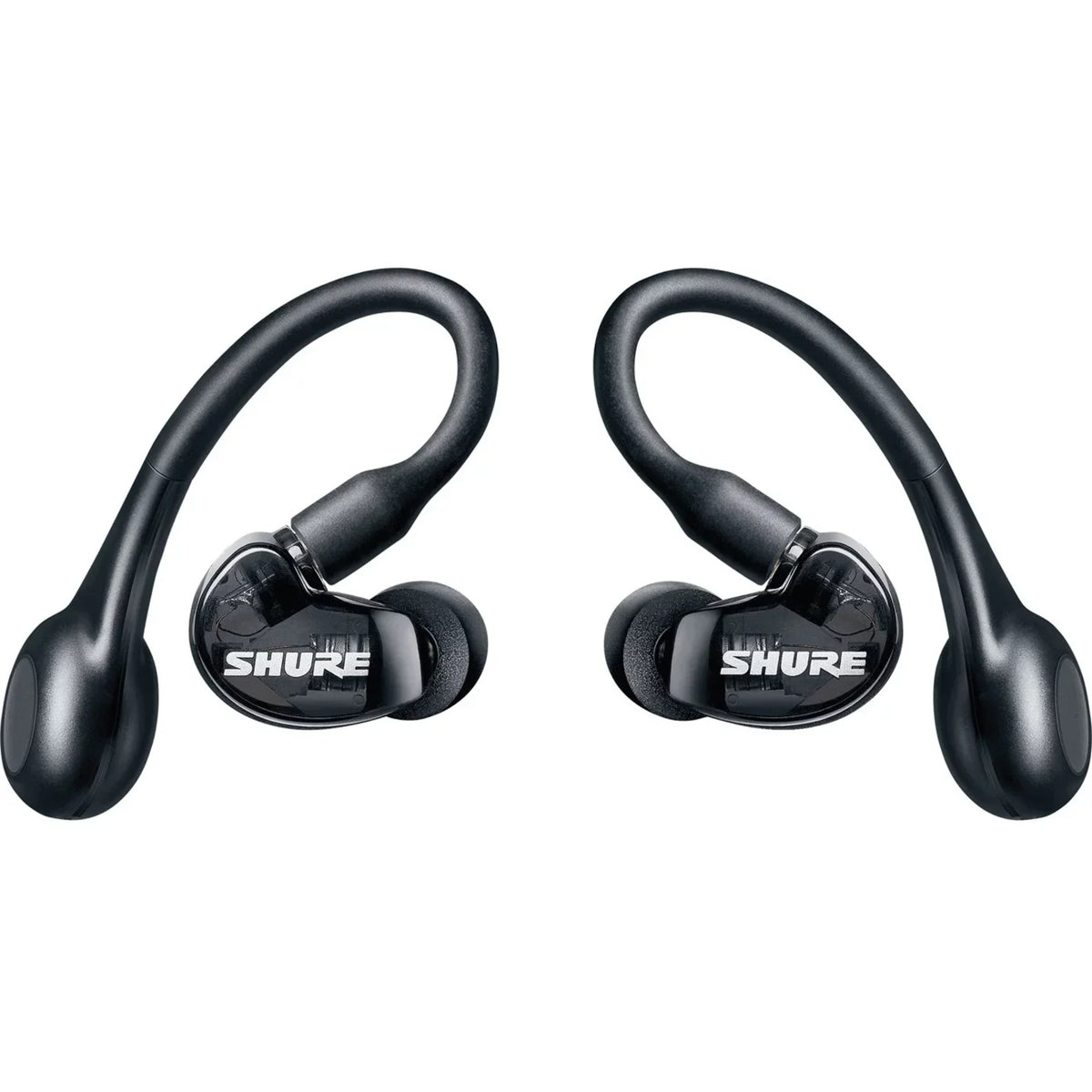 Black Fingertip 5 (Gen 32-Hour TW2 Wireless AONIC - Sound - Premium Deep Fit Secure Audio Controls Life, Technology, Shure with Bass, 2) Isolating Bluetooth Battery 215 Earbuds Over-the-Ear, with True