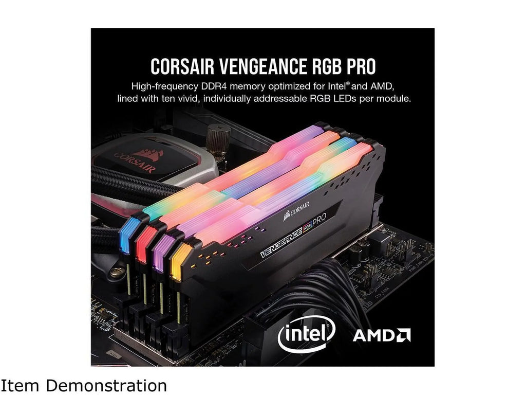 Vengeance PRO RGB 3200MHz C16 Memory 16GB DDR4 Desktop (2x8GB) Black Corsair LED -
