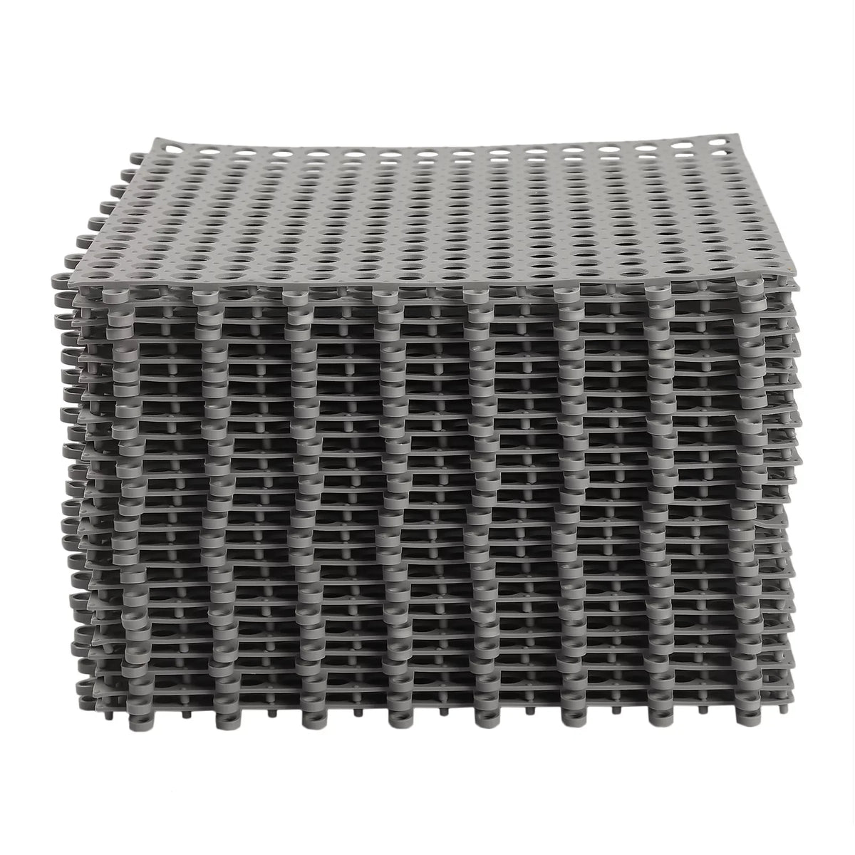 Drainage Floor PVC with Gray 24PCs Mat,Soft Bathroom, Interlocking Mat 11.8*11.8" Bath Shower for Nonslip Kitchen, Holes Pool