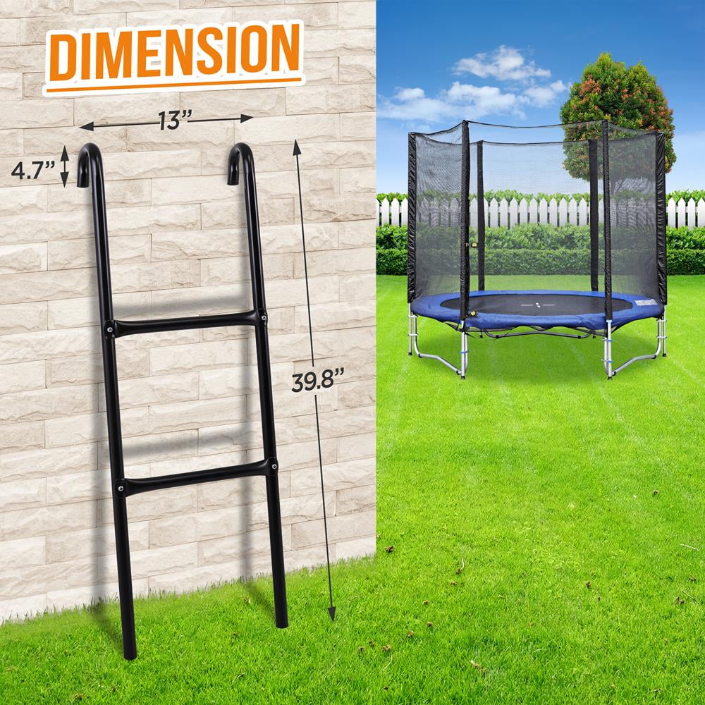 Resistant x Ladder Trampoline Trampoline 39.8’’ Galvanized 4.7’’ Safety x -inches Weather Steel 13.0’’ 2 SereneLife Step Climbing